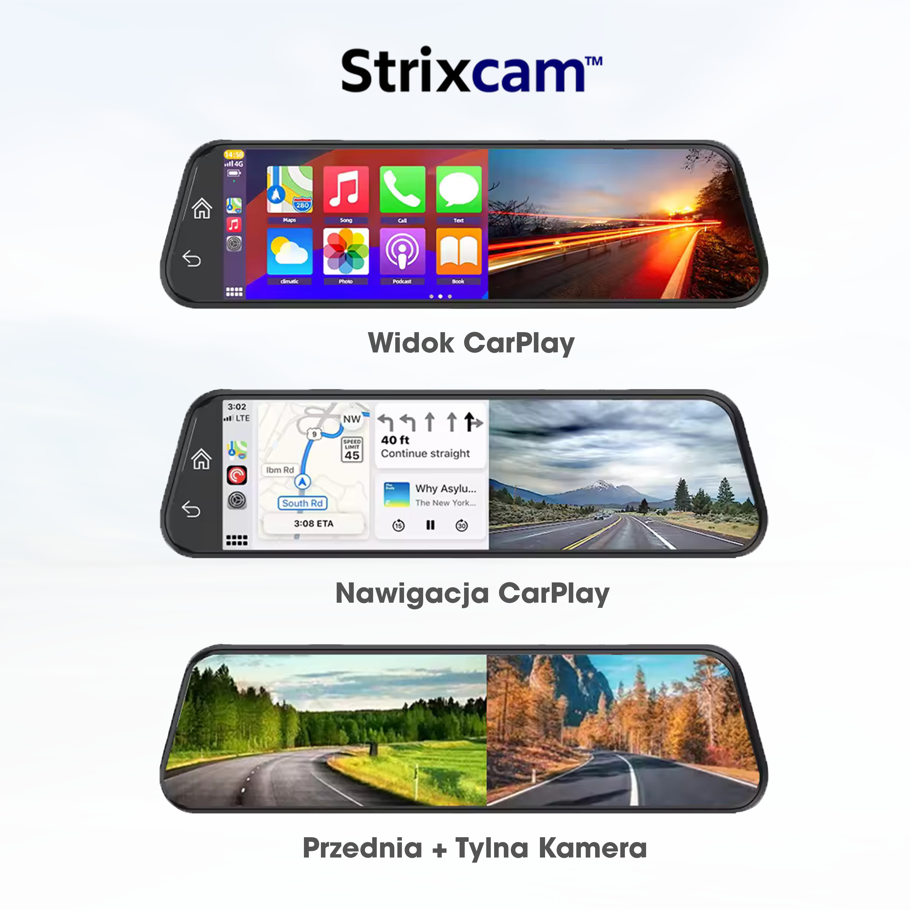 Dashcam Strixcam™ – Kamera samochodowa Full HD, Wi-Fi, GPS, tryb nocny