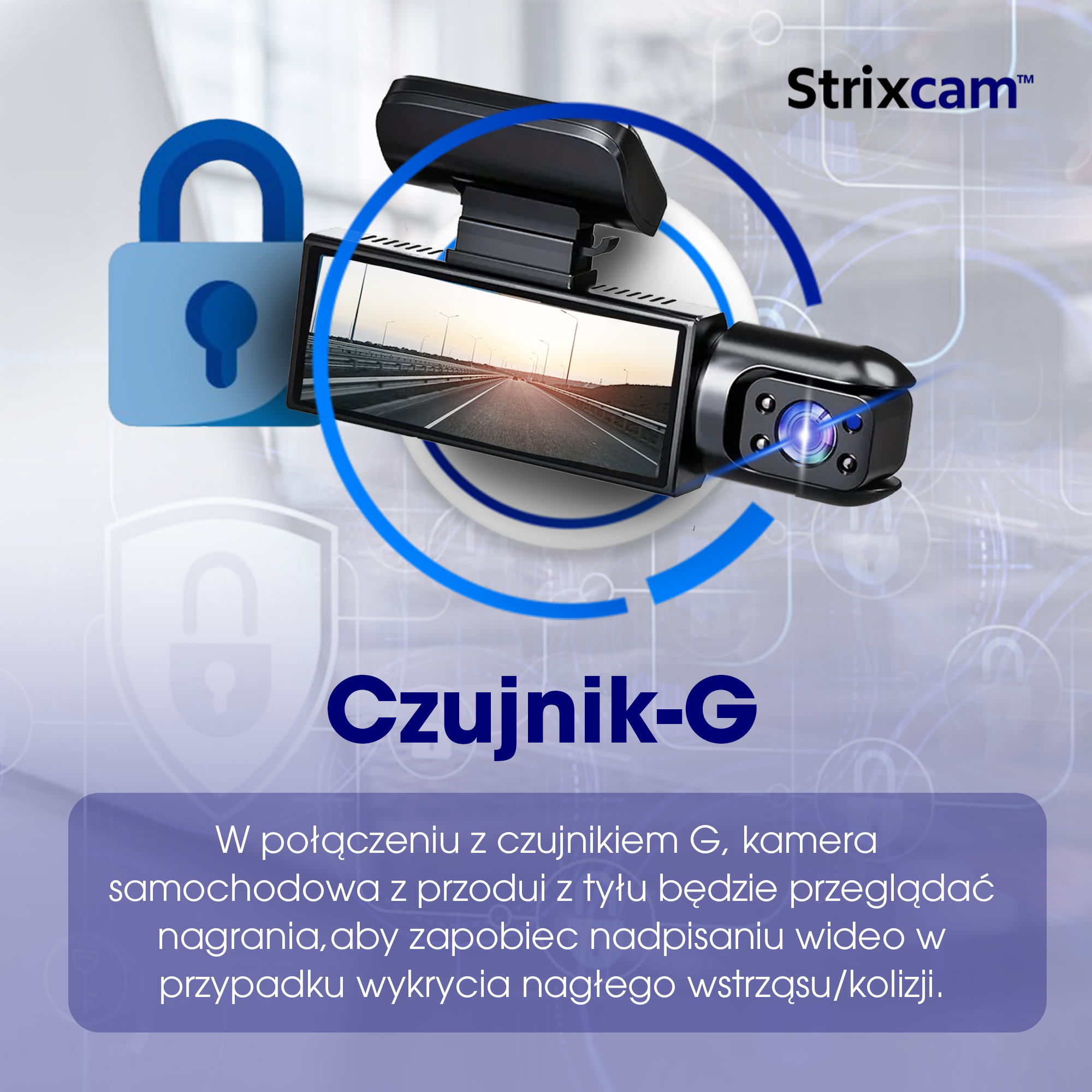 Dashcam Strixcam™ – Kamera samochodowa Full HD, Wi-Fi, tryb nocny